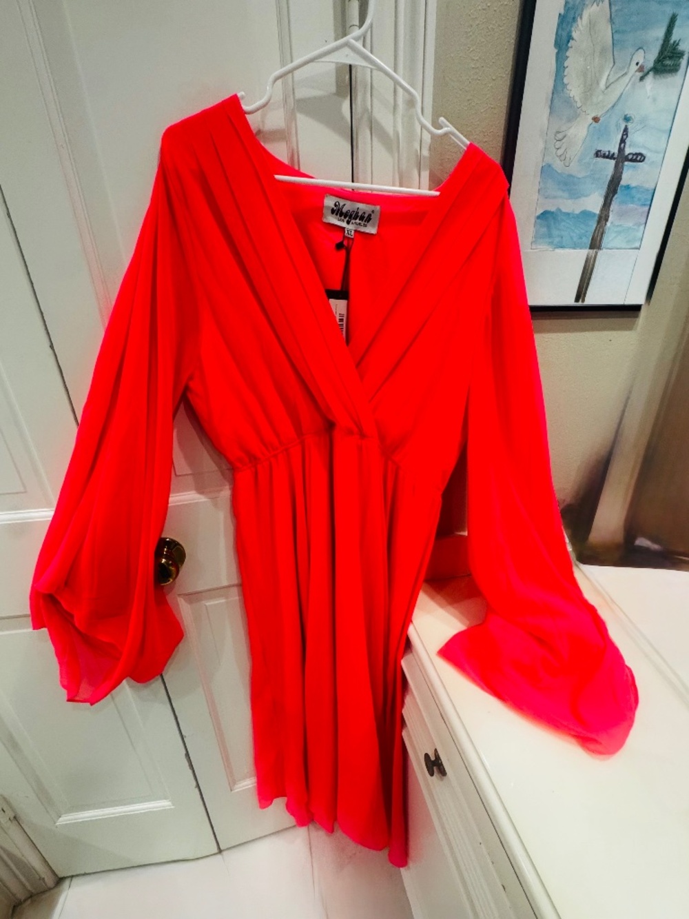Hot pink Meghan Fabulous 3/4 length dress - NWT/XL